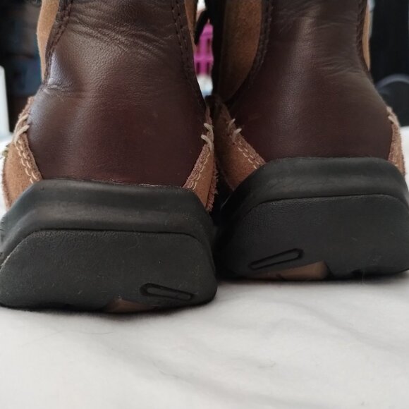 LANDS' END Tan SUEDE Feel ANKLE BOOTS  Sz 7.5B - Picture 5 of 8